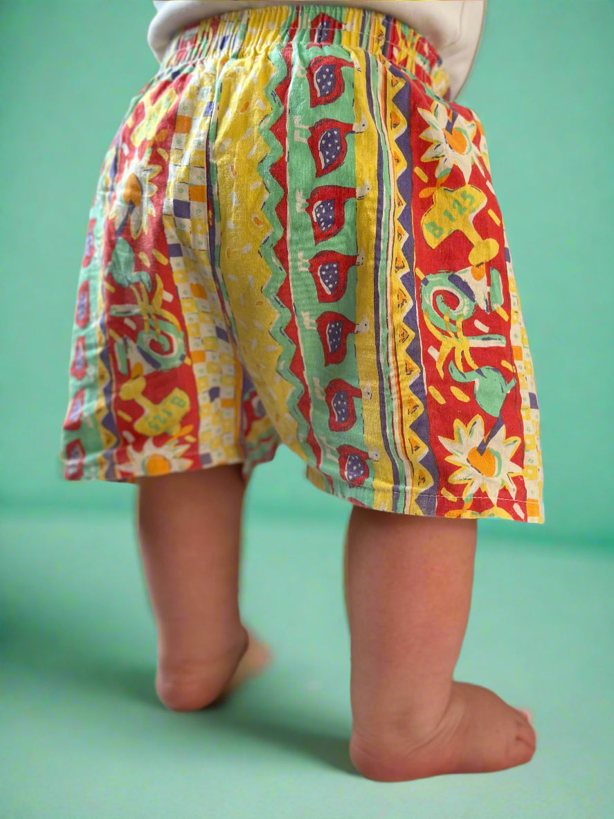 Vintage Shorts with jazzy aztec pattern | Age 1 yrs
