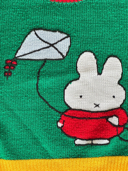 Green Hand knit Miffy/Nijntje Jumper | Age 2-3 yrs
