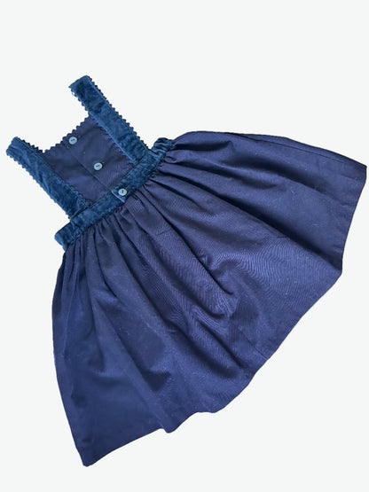 Dark Navy Scallop Detail Pinafore Dress | Age 2 yrs