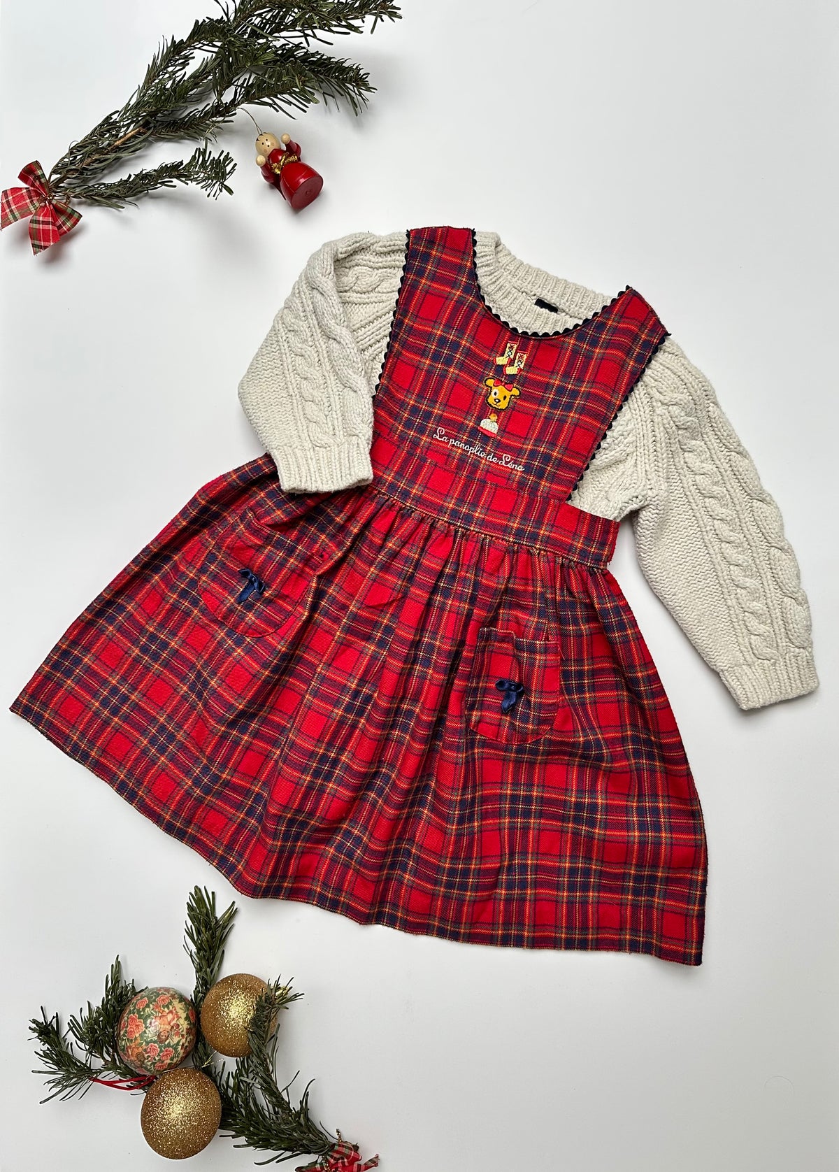 Vintage Check Pinafore Dress | Age 3 yrs