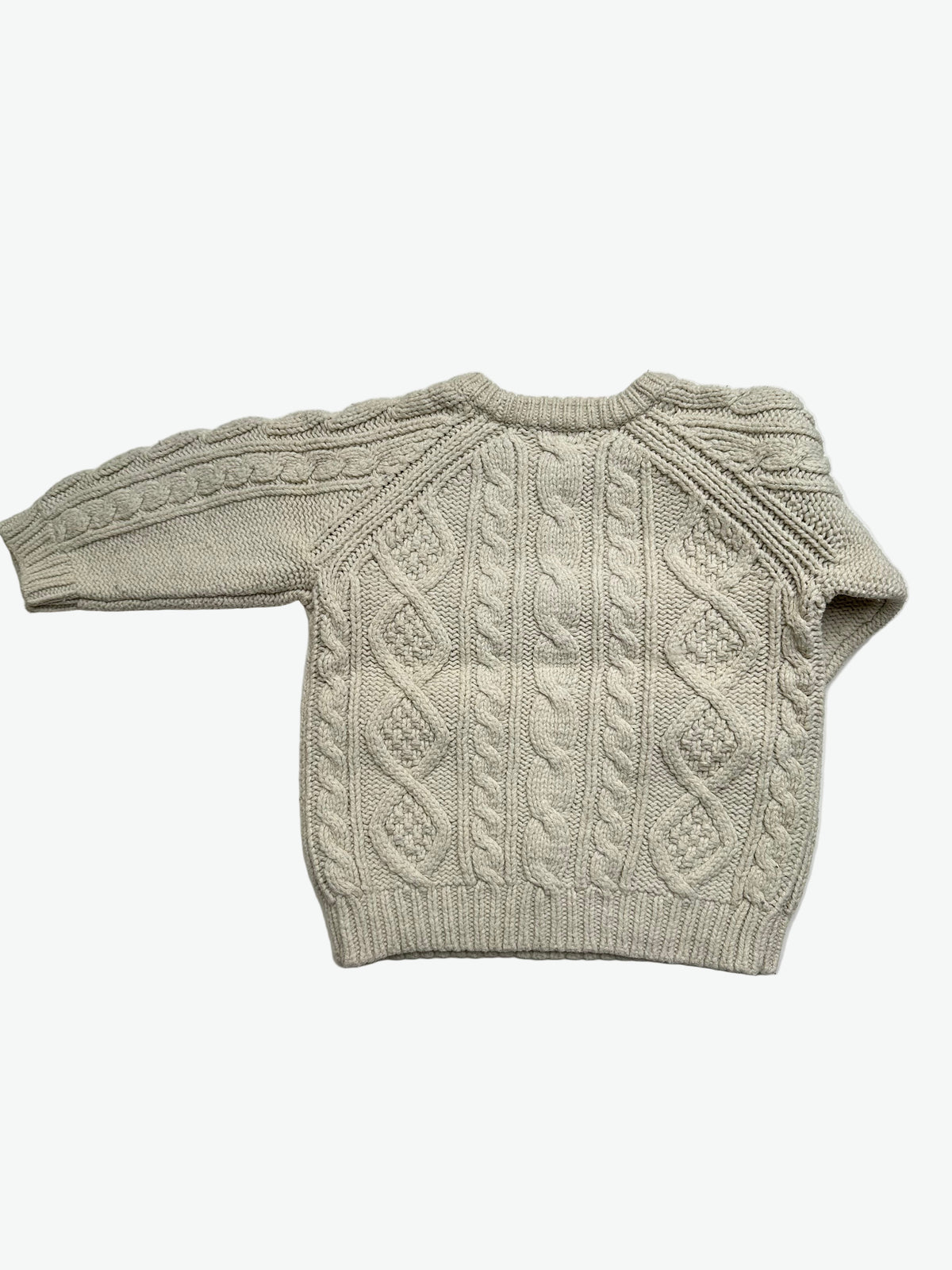 Kids vintage Gap Beige cable knit sweater on a white background