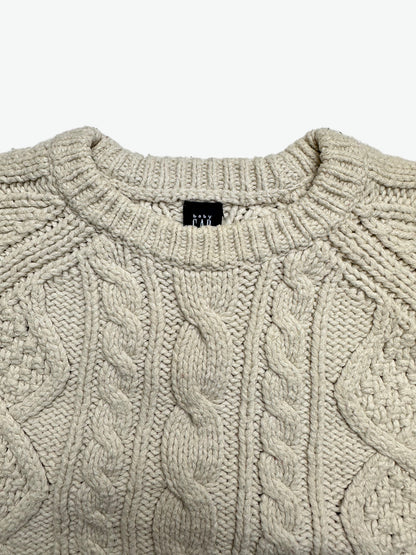 Kids vintage Gap Beige cable knit sweater on a white background