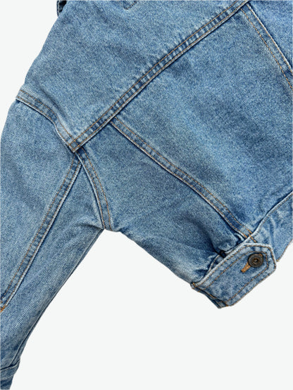 Kids vintage denim jacket. Authentically worn in classic trucker jacket. Made in Spain. Age 1 yrs.