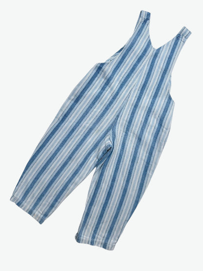 Kids vintage striped dungarees from British brand Adams, lightweight twill material, popper opening and 2x buttons on the straps for room to grow. Age 2-3 yrs.