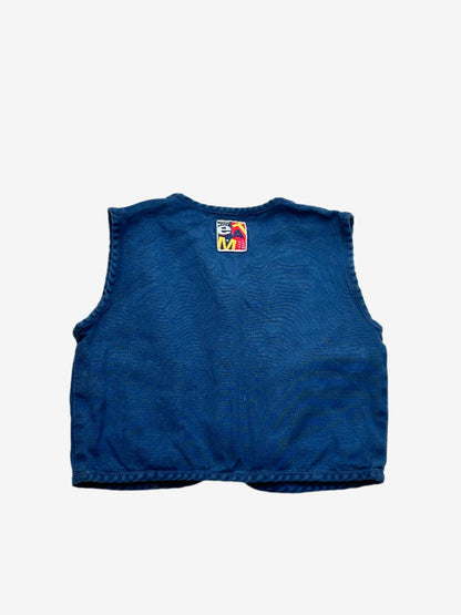Kids Vintage Navy Fisherman's Vest with multiple pockets and zip opening. Age 18-24 Months.