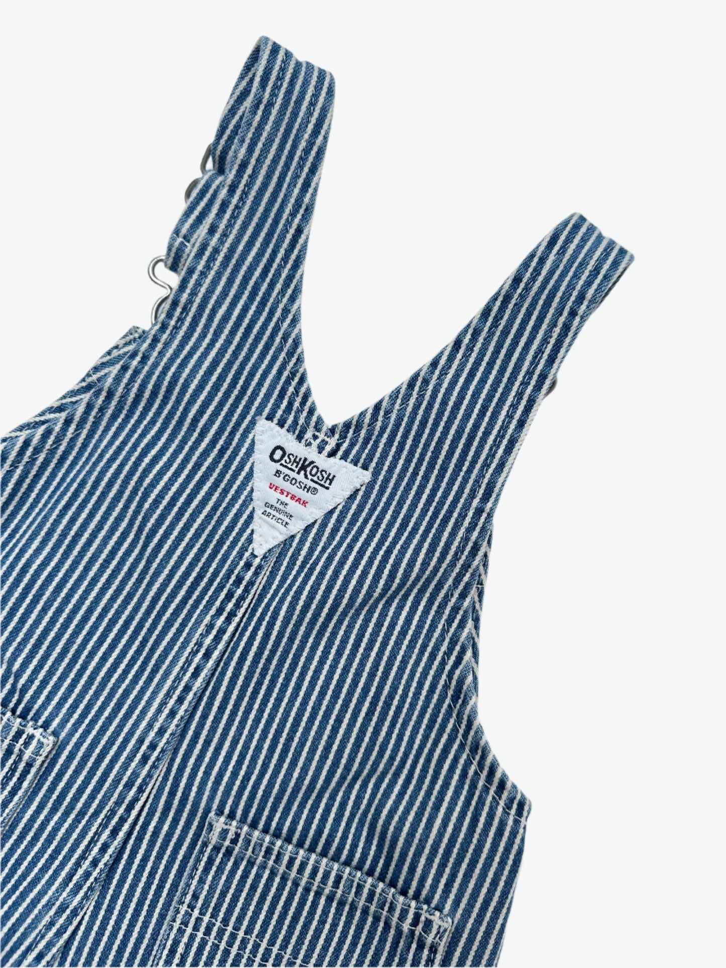 Kids vintage OshKosh hickory striped dungarees, Age 1 years. A classic.