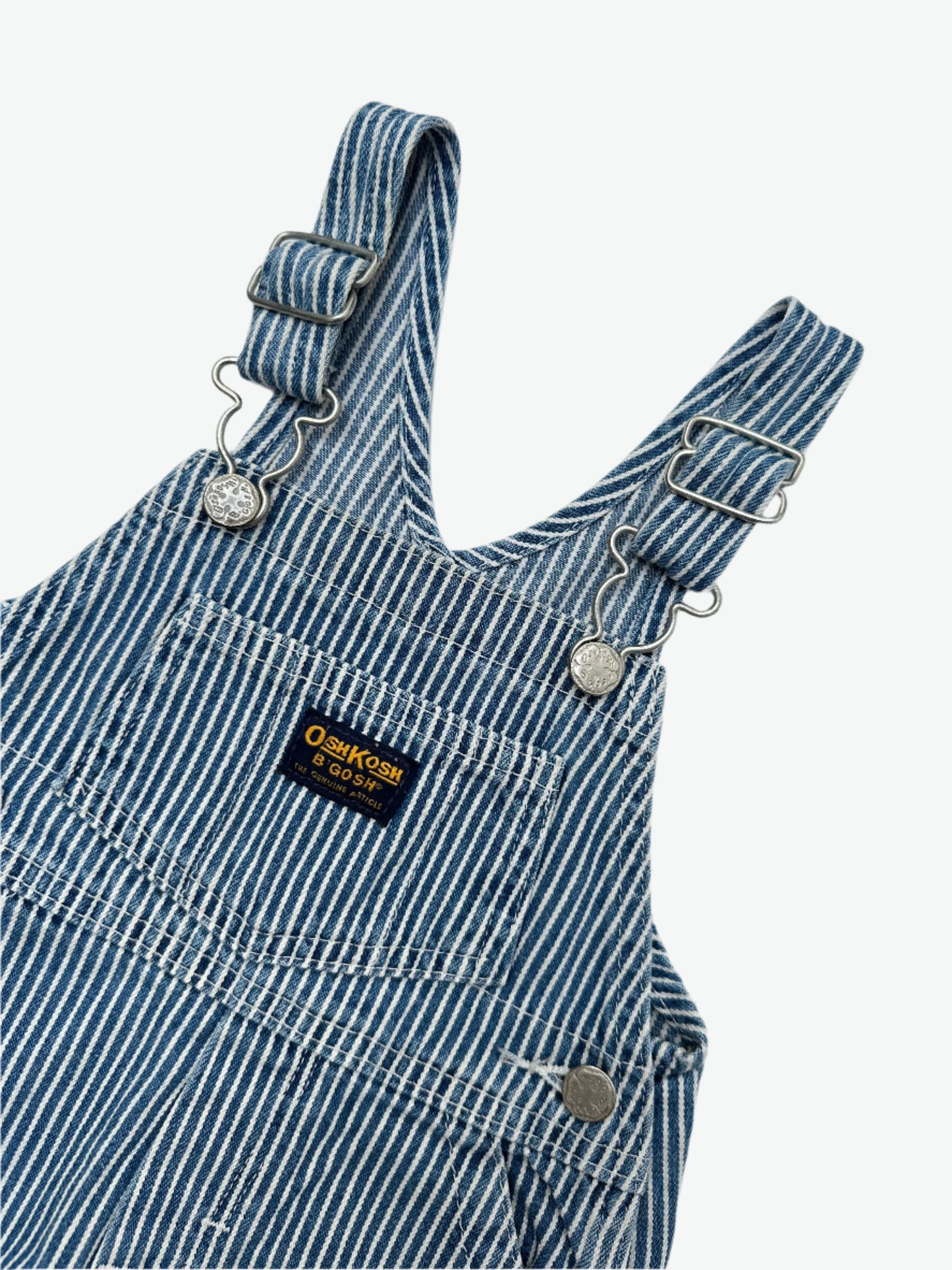 Kids vintage OshKosh hickory striped dungarees, Age 1 years. A classic.
