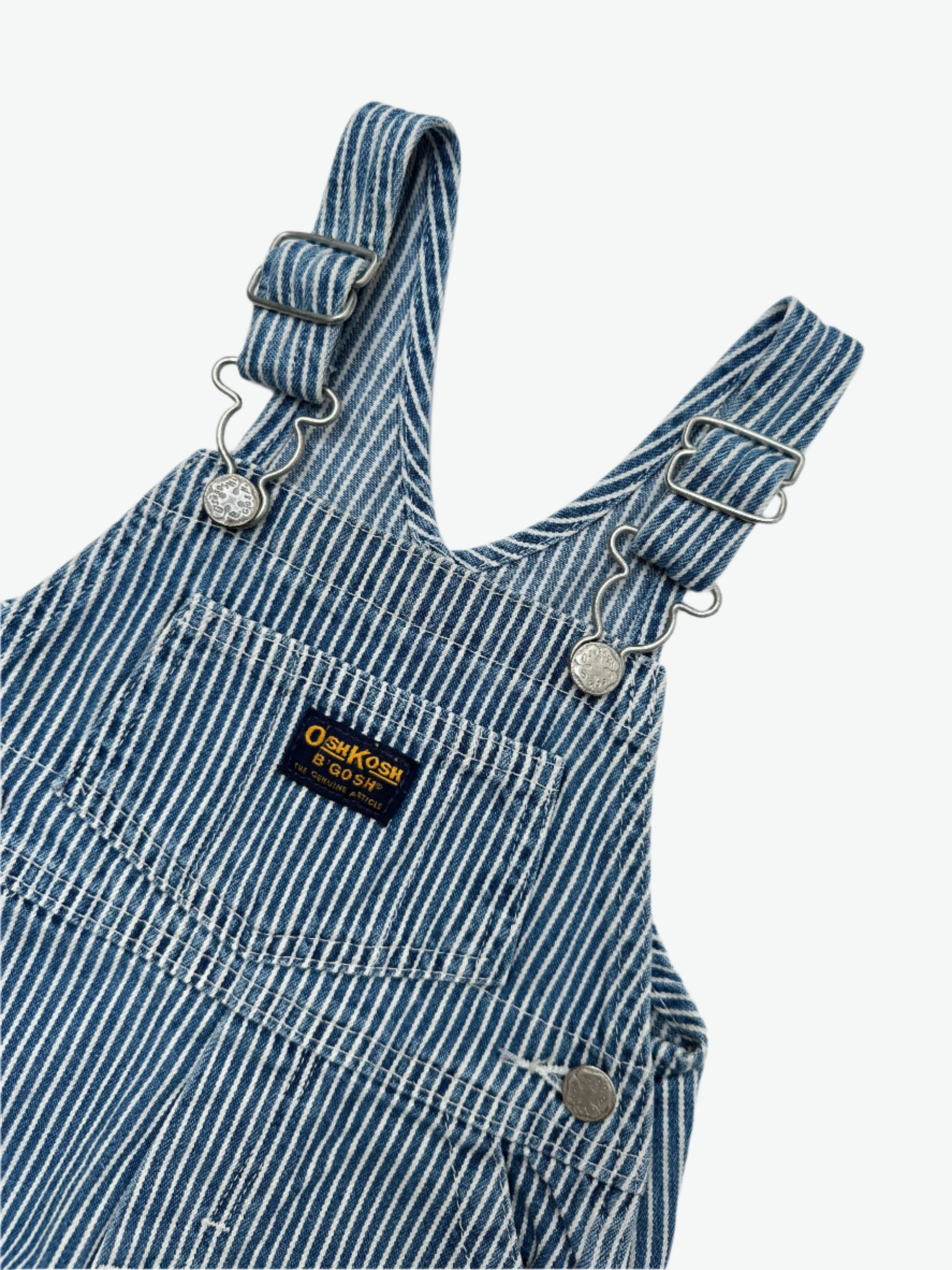 Kids vintage OshKosh hickory striped dungarees, Age 1 years. A classic.