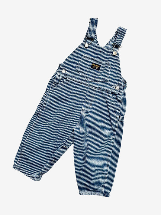 Kids vintage OshKosh hickory striped dungarees, Age 2 years. A classic.