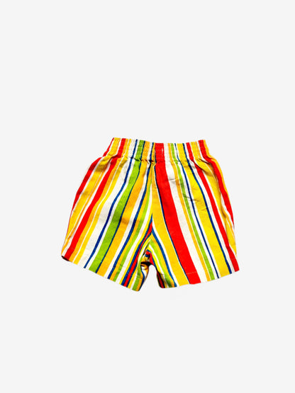 Kids vintage Snoopy shorts, Striped multi-colour, Age 1 -2 years. Colourful summer.