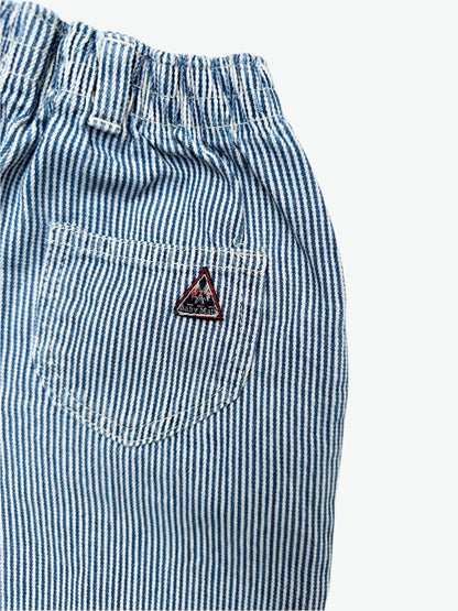 Kids vintage hickory stripe bubble fit jeans, goes with everything, easy elasticated waist. Age 1 yrs.