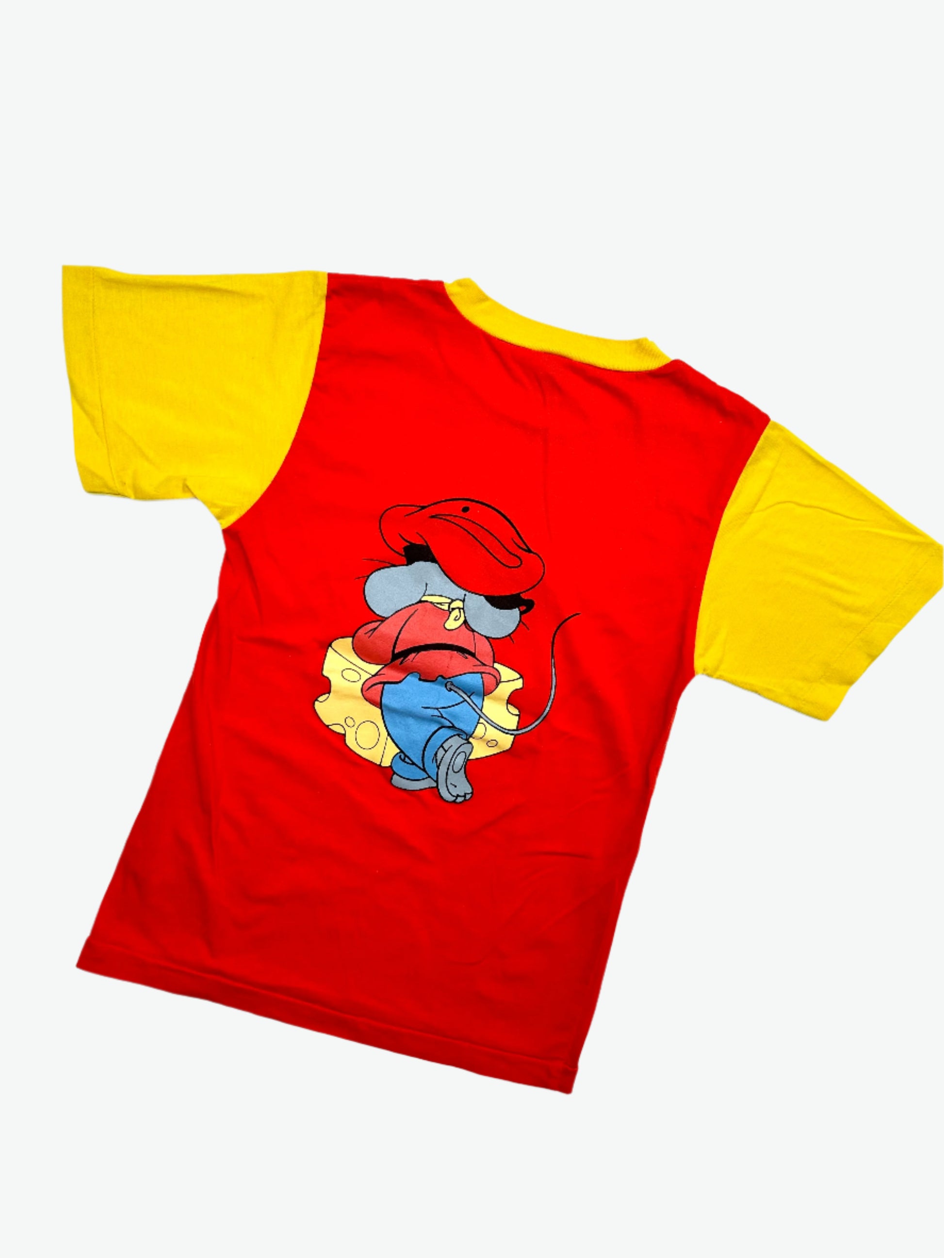 Kids vintage 90's red and yellow t-shirt with American Tail Fievel print. Age 9-10 yrs.